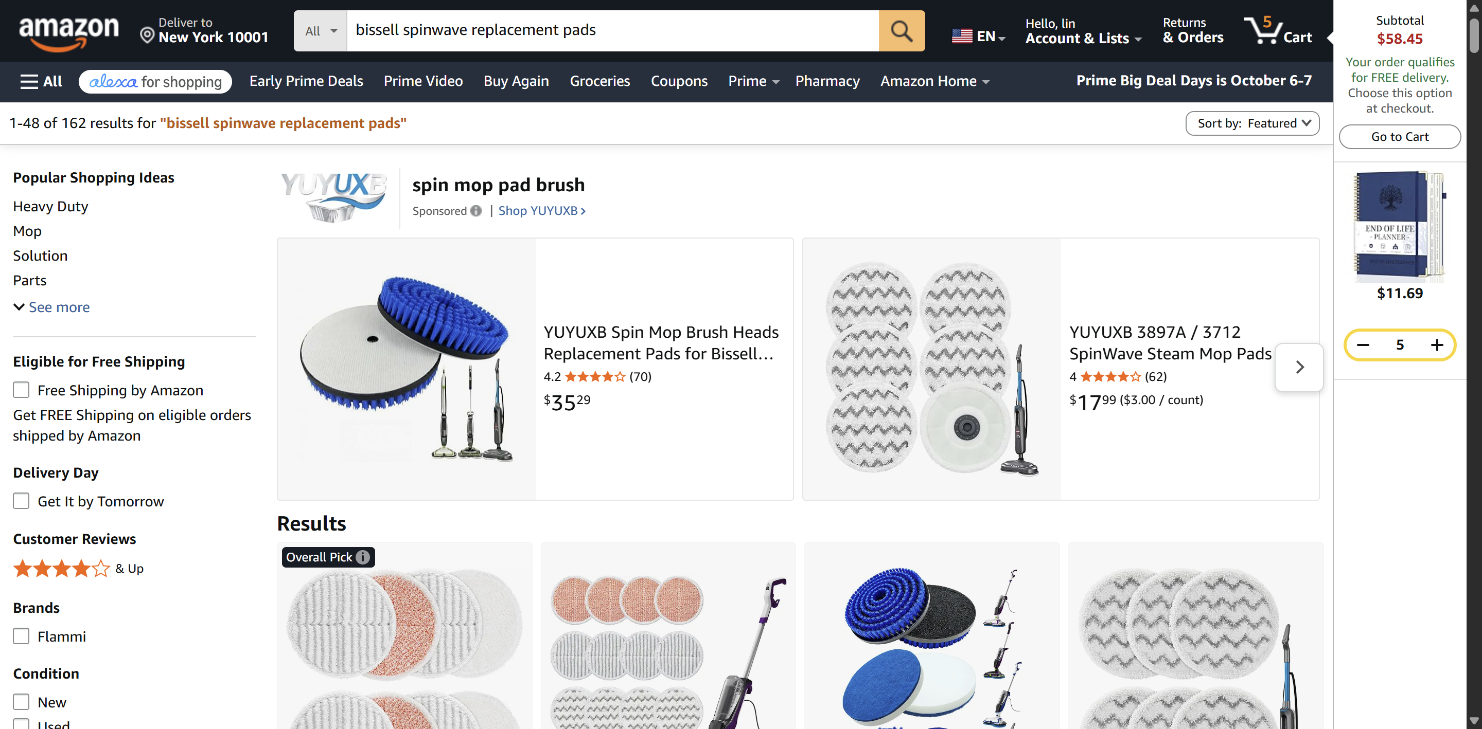 Amazon搜索页截图:价格与竞争密度